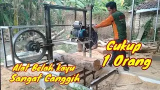Gergaji mesin Serkel horisontal Rakitan sendiri Kerja cukup 1 orang