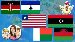Наклейки с флагами от Кении до Малави! EWMJ #704