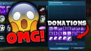 THEY DONATED SO MANY ITEMS! - The Biggest Donation on Rocket League! (Mystery Decals, Painted Exos)