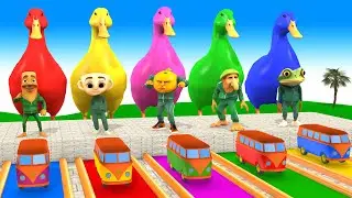 Long Slide Game with Cow Elephant Gorilla Hippopotamus Tiger 3d Animal Game Funny 3d Animals