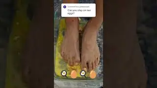 Feet ASMR with raw eggs. a popular request! Starts out crisp, then becomes wet and slimy