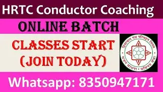 HRTC Conductor Online Coaching Classes Start Join Today | HP Conductor Coaching Classes Countryside