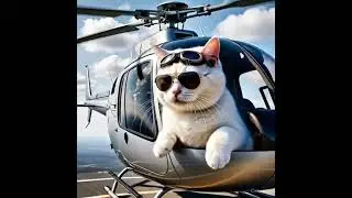 cat in helicopter