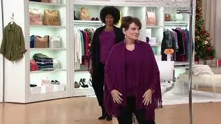 Isaac Mizrahi Live! 2-Ply Cashmere Fringe Wrap on QVC