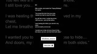 Heart Touching Poetry About Love, Pain & Moving On 💔 | Emotional Quote Shorts | Wisdom_Weave