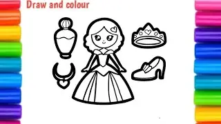 Princess, Shoes and Crown Drawing for kids || drawing for kids|| simple drawing