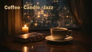 Soft Jazz Evening Ambience Calm Night with Coffee Candle & Gentle Fire