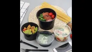 Takeaway Black Round Containers
