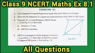 Class 9 Maths Ex 8.1 Q 1,2,3,4,5,6,7 | Chapter 8 Quadrilaterals l LNG Maths 9