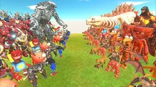METAL COLOR WAR - METAL TEAM vs ORANGE TEAM - Animal Revolt Battle Simulator