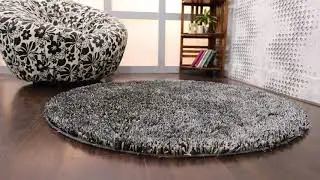 Hand Tufted Shag Polyester  Round Area Rug