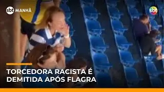 Torcedora racista do Ava&iacute; &eacute; demitida do trabalho ap&oacute;s ofensas em est&aacute;dio | #SBTManh&atilde;