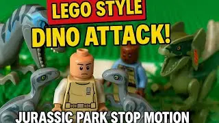 LEGO Style Dino Attack! Jurassic Park Stop Motion Adventure #legostopmotion 