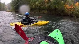 Learning to roll, goodbye to the tater? Lower White Salmon Kayaking.