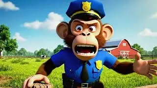 Monkey Police vs Cowboy Cat🐒Crazy Farm Chase! 😹🐄