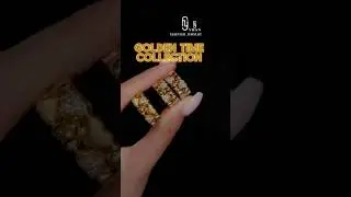 Golden time collection: a series of #ring #bracelet #earrings in#luxury #gold tone #fyp