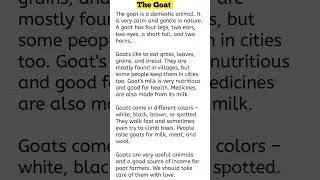 Essay On The Goat | Simple Essay On goat #essaywriting #shorts