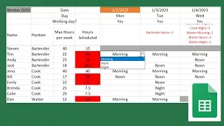 Excel Roster Schedule