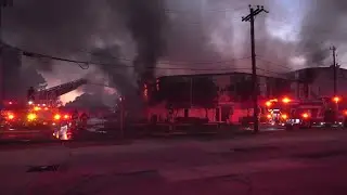 Massive fire breaks out at Namco Manufacturing warehouse in northwest Houston