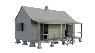 Uncle Sam Plantation: Double-Pen Slave Cabin (Turntable Render)