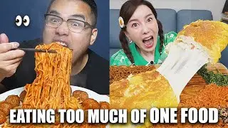 mukbangers eating WAY TOO MUCH OF ONE FOOD (compilation)