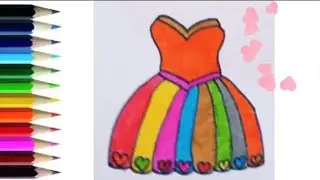 How To Draw A Beautiful Frock Drawing || Easy Frock Drawing