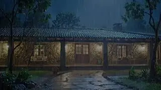 Continuous Rain in a Cozy Night Setting | Peaceful Rain Sound for Sleep, Study Focus, and Quiet Time