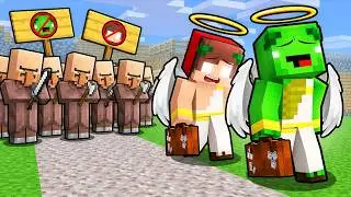Villagers Kicked GODS Mikey and JJ Out in Minecraft (Maizen)