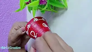 Easy febric design on claypot/Easy febric design #clayjar #ytshorts #diyshortvideo