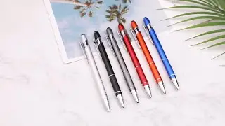 Custom Aluminum Click Ballpoint Pen with Stylus