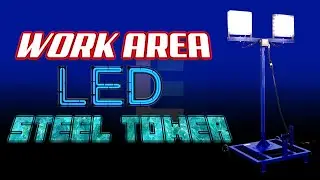 WORK AREA LED LIGHT on Portable STEEL TOWER 81,000 Lumens BRIGHT!