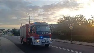 [Trąby] Alarmowo zastępy PSP i OSP do pożaru dużego budynku gospodarczego  oraz po wodę i z wodą!