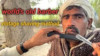 ASMR vintage shaving method with world's old barber