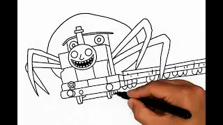 Thomas the Train EXE Drawing Tutorial | Easy Scary Train Drawing for Beginners