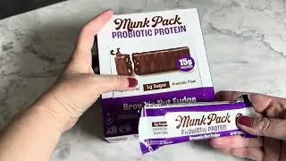 Munk Pack Probiotic Protein Bars Review | 15g Protein, 1g Sugar, Brownie Nut Fudge