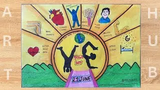 How To Draw International Yoga Day Chart🧘||chart Project🧠||Step By Step ✍️