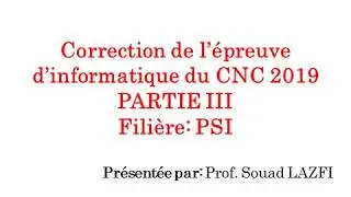 Correction du CNC 2019  Partie III Filière PSI