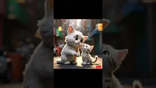 Brave White Cat Saves Cute Kitten from Speeding Car | Emotional 3D Animation Story #petethecat #cat