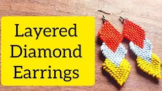How to make a Layered Diamond Beaded Earrings/Detailed tutorial//Ongira Yvonne//