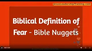 Bible Definition of Fear