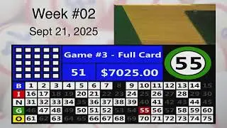 NL Jackpot Bingo - Season 8 - Week 2- Sept 21, 2025