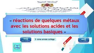 réactions de quelques métaux avec les solutions acides et les solutions basiques