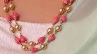 Tulip with Swarovski pearls Mala Making#Customized Jewelry making#Kattutega Mala with Pearls Tulips 