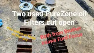 Two used oil filters from Ford Focus plus update on Mobil oil filter guy