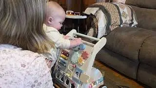 Wooden Baby Walker | Detachable Double-Sided Busy Board | The grandbaby LOVES it | #montessori