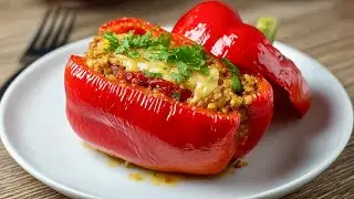 Gef&uuml;llte Paprika &ndash; schnelles Abendessen in 15 Minuten! Leckerer als im Restaurant!
