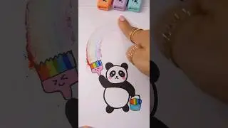 Rainbow Panda 🌈 #shorts #satisfying #artandcraft