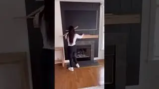 DIY fireplace makeover from builder grade boring to custom focal point!