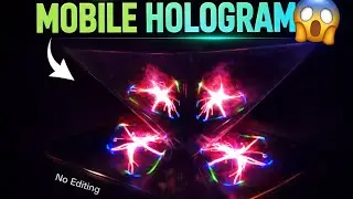 Mobile Hologram Using a Plastic Sheet | No Editing | Real 3D Image 