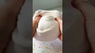 lucky krispie treats 🌈🤍#slime #asmr #satisfyingvideos #oddly  #asrmslime #satisfying #pokingslime